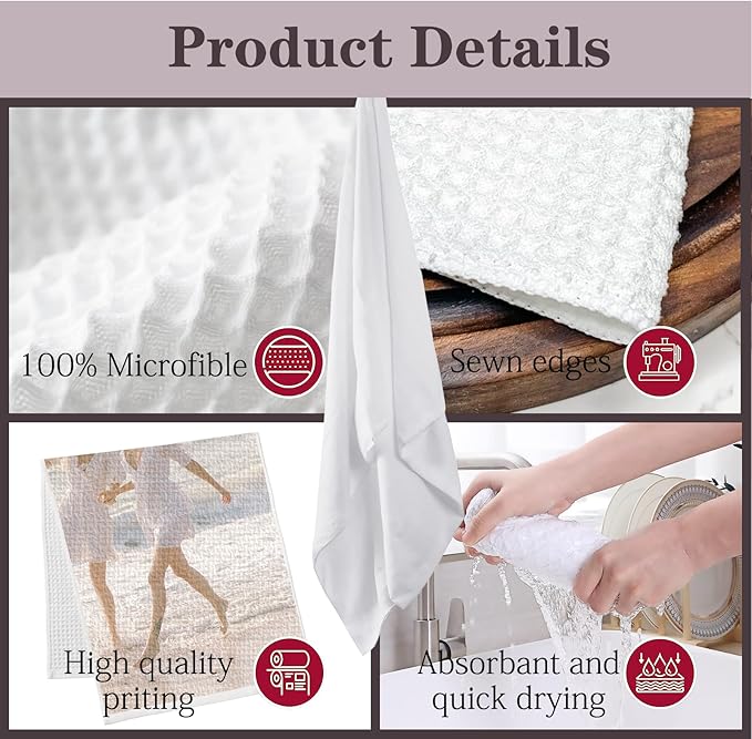 ubmpj Personalized Kitchen Towel Custom Waffle Weave Towel Gift for Housewarming Wedding Friend Birthday