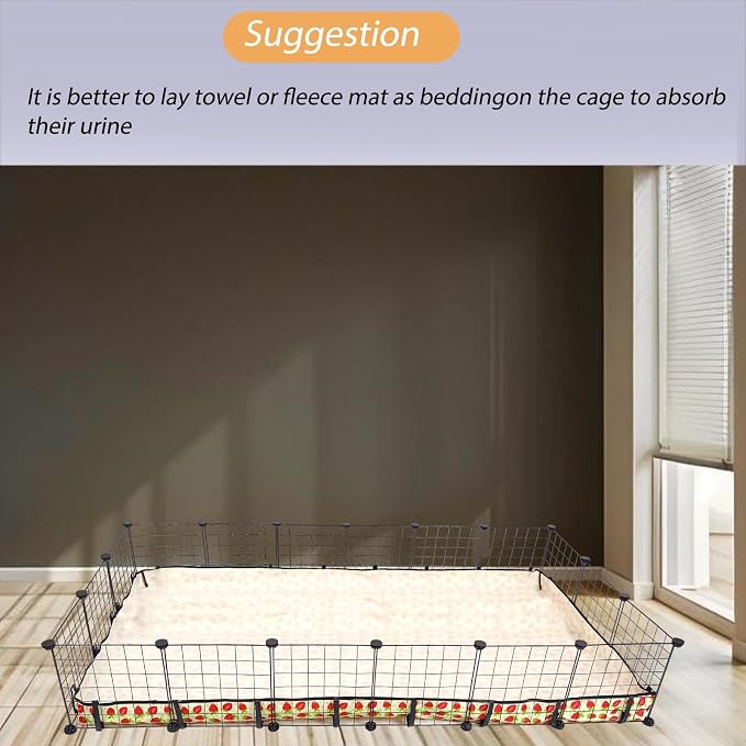 Guinea Pig Cage Liner，Washable Waterproof Oxford Cloth Cage Liners for Small Animals,Hamster Chinchilla Hedgehog Rabbit and Other Small Animals Not Include Cage(36x72 inches)
