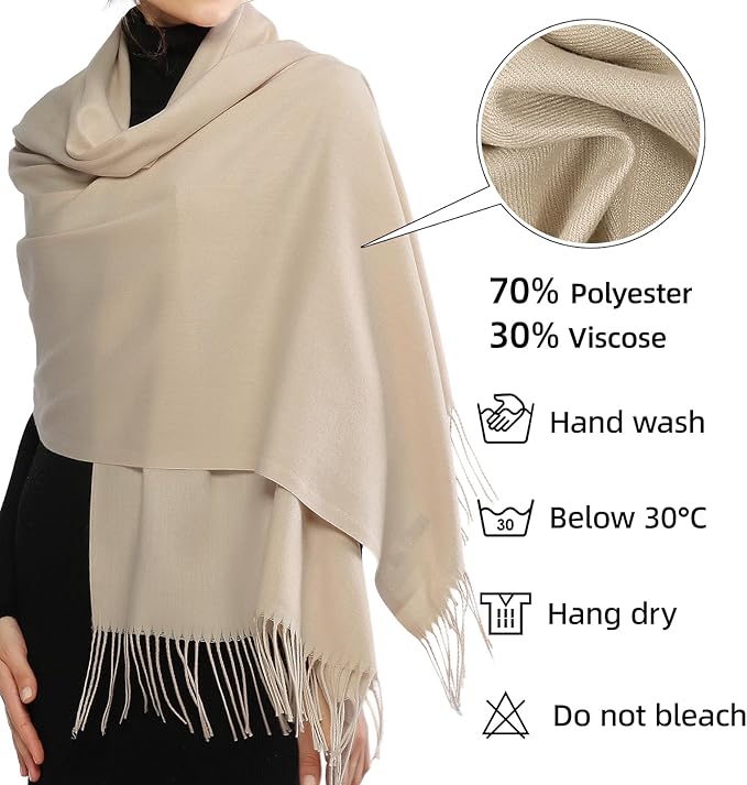 RIIQIICHY Women's Scarf Pashmina Shawls and Wraps for Evening Dress Bridesmaid Wedding Bridal Winter Warm Long Large Scarves