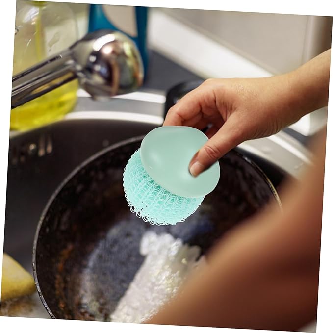 Kitchen Scrub Brush Dish Cleaning Brush Long Handle Replacement Heads Scrub for Cleaning Dishes Pots Pans