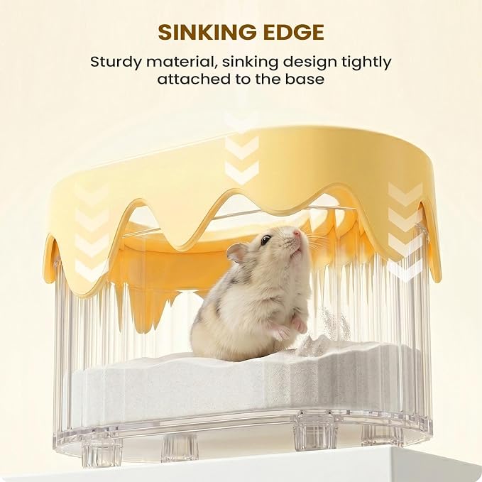 Small Pet Bath Box, Hamster Sand Toilet, Chinchilla Baths House | Small Animal Sand Bath Box for Chinchilla, Dwarf Hamster, Gerbil Guinea Hedgehog