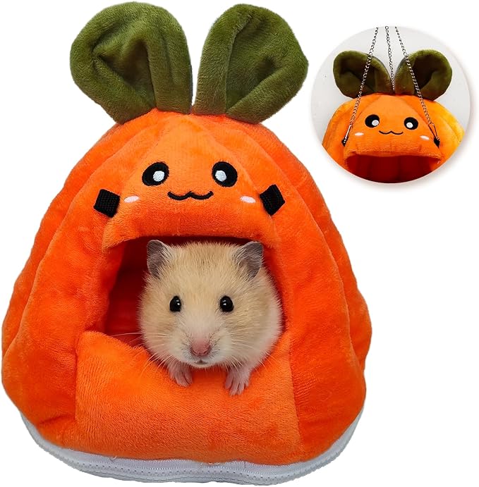 Rat Hammock, Hamster Bed,Sugar Glider House with Warm Fleece,Washable Hamster Hideout,Small Animal Houses & Habitats for Rat,Squirrels, Hedgehog(S)