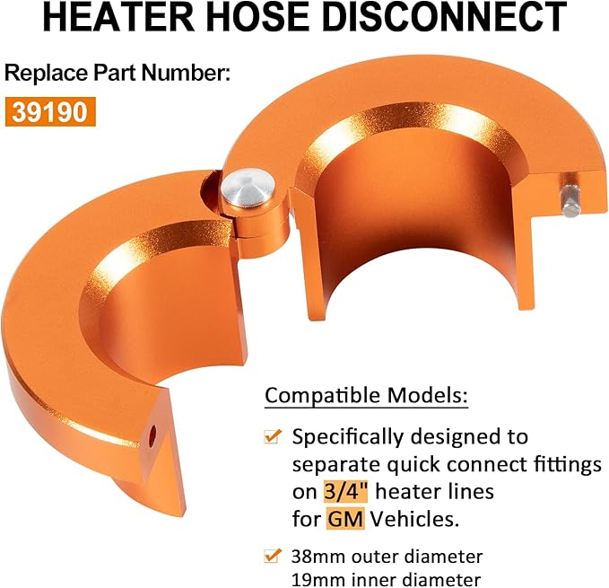 39190 Heater Hose Quick Disconnect Tool for GM 3/4'' Heater Line Replacement (39190)