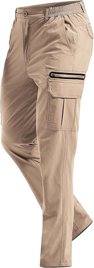 MOURCE Hiking Pants Men Lightweight Quick-Dry - Water Resistant Stretch Travel Pants with 7 Pockets for Outdoor Fishing