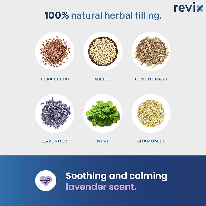 REVIX Microwave Heating Pad for Neck and Shoulders Back, Microwavable Heated Neck Wrap Warmer with Moist Heat, Lavender Aromatherapy Hot and Cold Pack