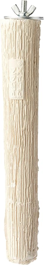 PENN-PLAX Bird-Life Calcium Bird Perch – Naturally Trims Nails & Beak – Ideal for Cockatoos, African Greys, Conures, and Other Medium Birds – Off-White – 8” Long