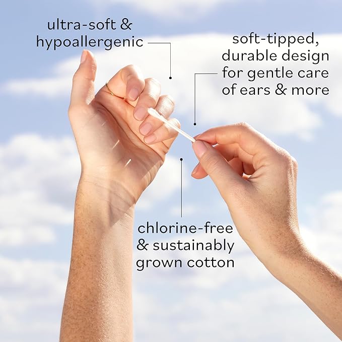 Sky Organics - Organic Cotton Swabs, 1500 ct. - Ultra Soft Tips - Strong & Durable - Hypoallergenic - Chlorine Free - Sustainable - Natural, Vegan & Cruelty Free - Skin Care & Self Care w ebook