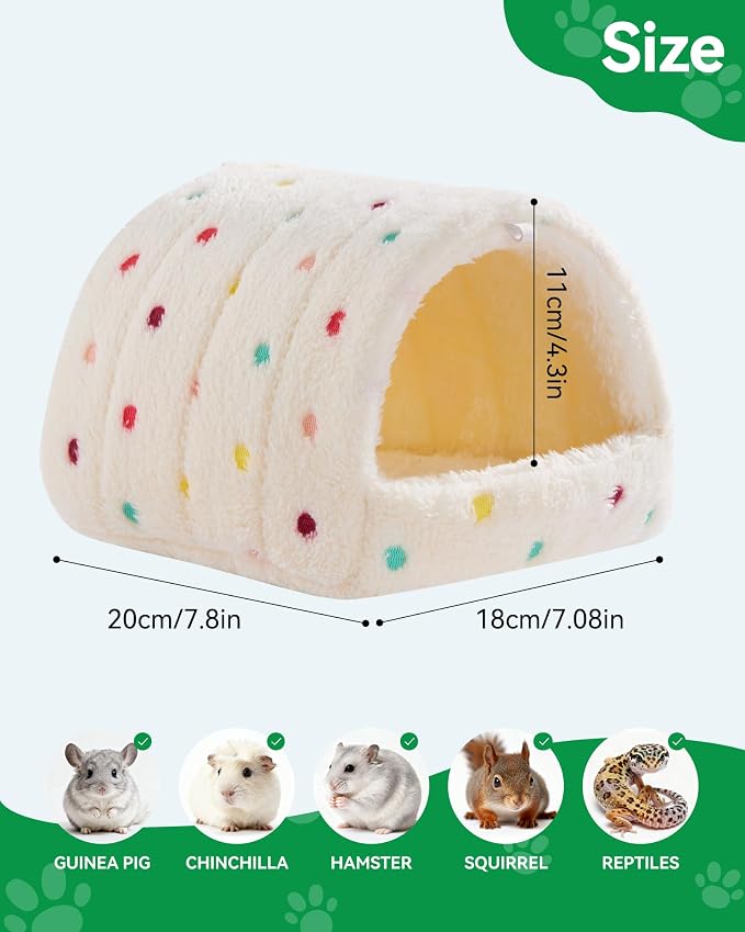 Warming Guinea Pig Hideout Guinea Pig House, Washable Hamster House, Small Animal Hideout Cage for Hamsters Chinchillas Hedgehogs Ferrets Bearded Dragons