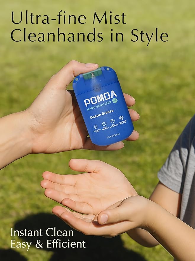 Alcohol Free Hand Sanitizer Spray, Non Irritating, Hydrating and Non Greasy, Gentle Fine Mist, Travel-Friendly Pocket Size 1 Fl Oz, Ocean Breeze