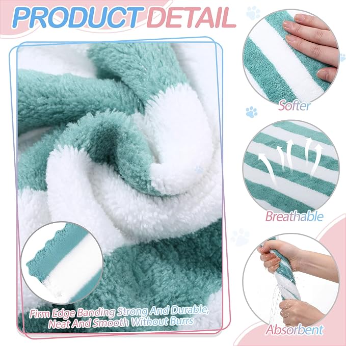 Moukeren 20pcs Guinea Pig Blankets, 12 x 12 Inch, Striped Style, Multicolor | Washable Reusable Bedding Pads for Small Animals, Soft Absorbent Mats for Guinea Pig, Rabbit, Hamster, Hedgehog & Chinchilla