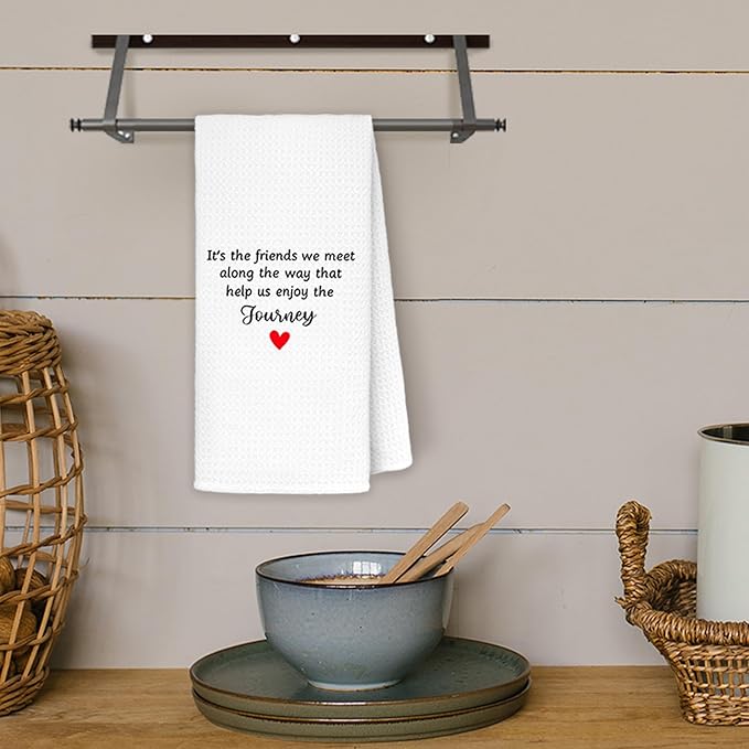 JINYO Gifts for Best Friend Kitchen Towels, Friends Gifts for Women Hand Towels for Bathroom Kitchen Decor, Long Distance Friendship Gift Decorative Dish Tea Towels, 16x24 Inch