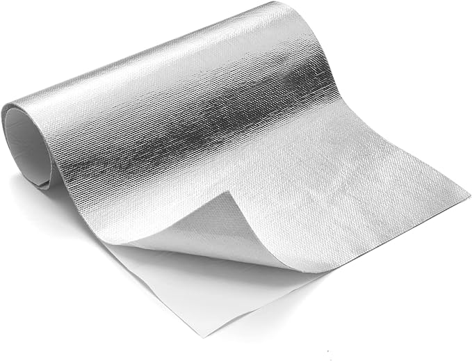 FLASLD Aluminized Heat Shield Thermal Barrier Adhesive Backed Heat Blanket 24'' X 40'', Capable of Reducing Up to 90% of Radiant Heat