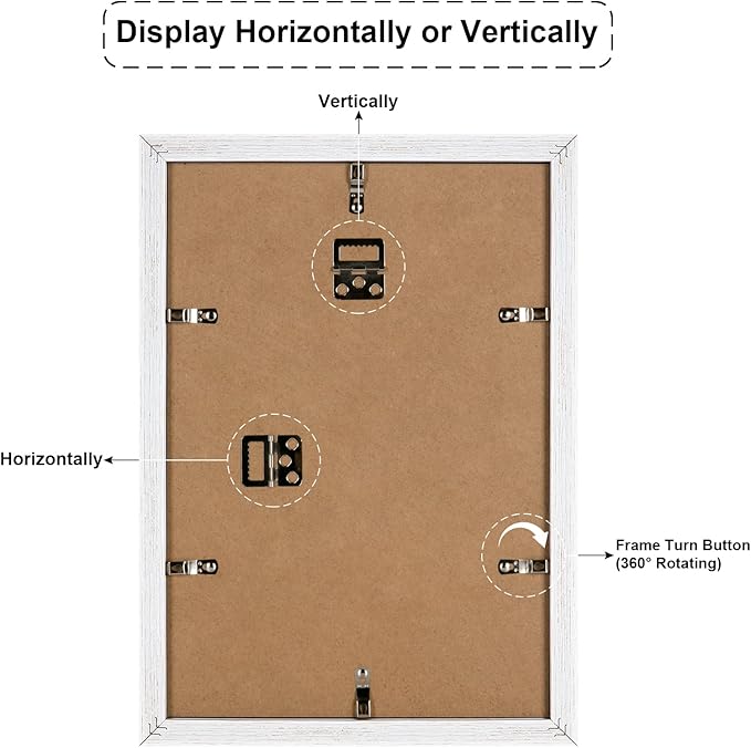 9x13 Collage frame with 4 Openings 4X6 Pictures, Multiple Picture Frame with Mat, Wall or Tabletop Decor, White Wood Grain,2 Pack