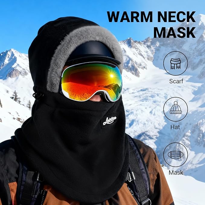 Balaclava Ski Mask for Women Winter Fleece Windproof Face Mask Neck Warmer Scarf Helmet Hood Outdoor
