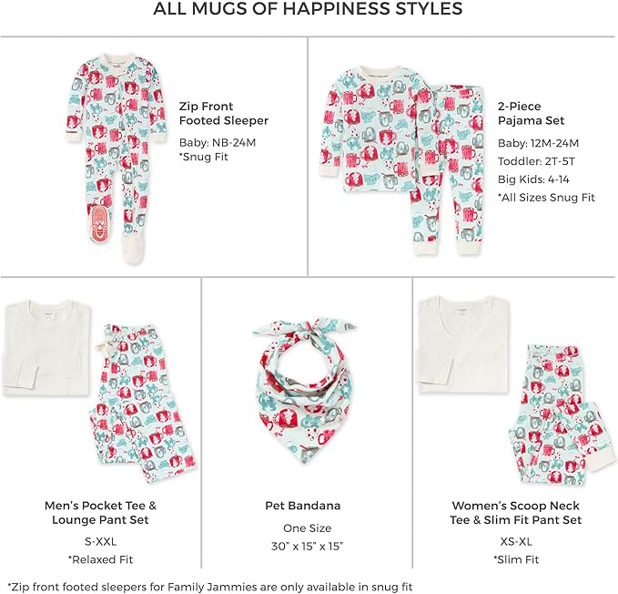 Burt's Bees Baby Baby Family Jammies Matching Holiday Organic Cotton Pajamas