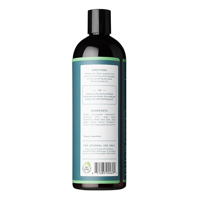 Aleavia Body Cleanse – Organic & All-Natural Prebiotic Body Wash with Organic Cucumber and Bitter Melon – Nourish Your Skin Microbiome – 16 Oz