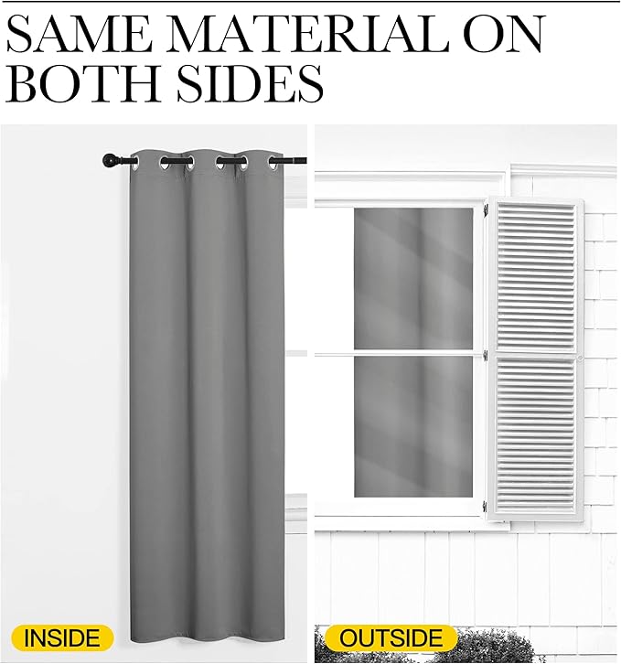 NICETOWN Thermal Insulated Blackout Curtains - Grommet Top Window Treatment Drapes for Hall (2 Panels, W42 x L95 inches, Silver Grey)