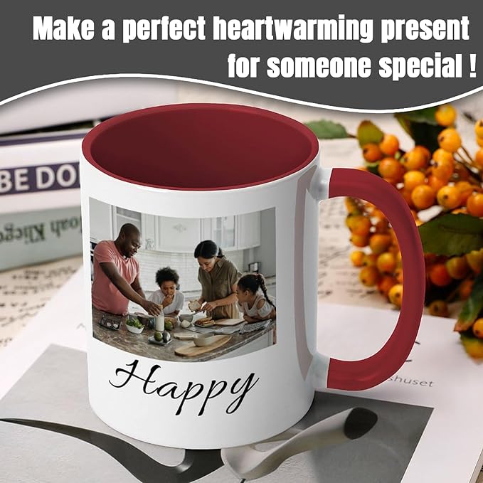 Custom Mug - Personalized Coffee Mug with Image, Logo, or Text | Custom Photo Cup | Customized 11 Oz Ceramic Tea Cup Taza Personalizadas Custom Gifts for Men & Women
