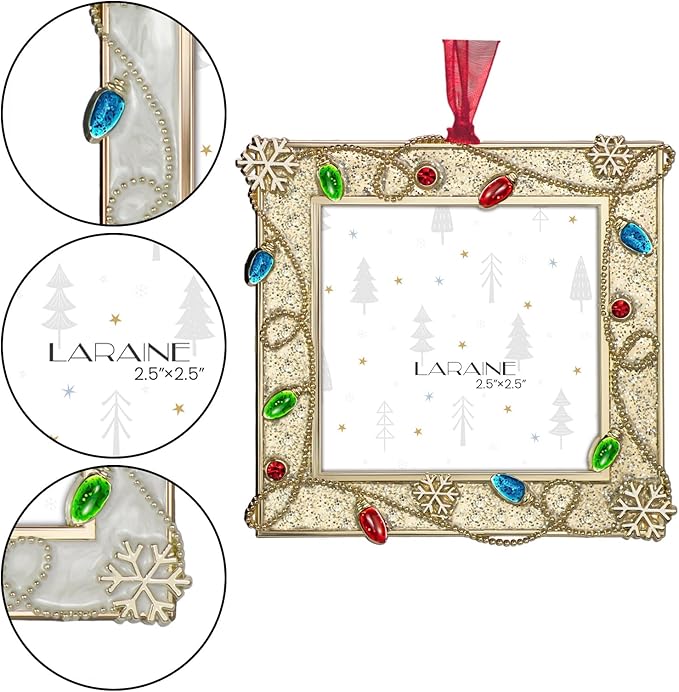 LARAINE Picture Photo Frame Christmas Metal 2025 Christmas High Definition Glass Display Pictures for Tabletop Home Decorative Holiday Gift