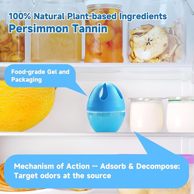 Refrigerator Deodorizer 3 Pack, Natural Plant Fridge Deodorizer Long-Lasting Odor Eliminator for Refrigerator, Air Freshener for Kitchen, Shoe Cabinet, Pet Areas
