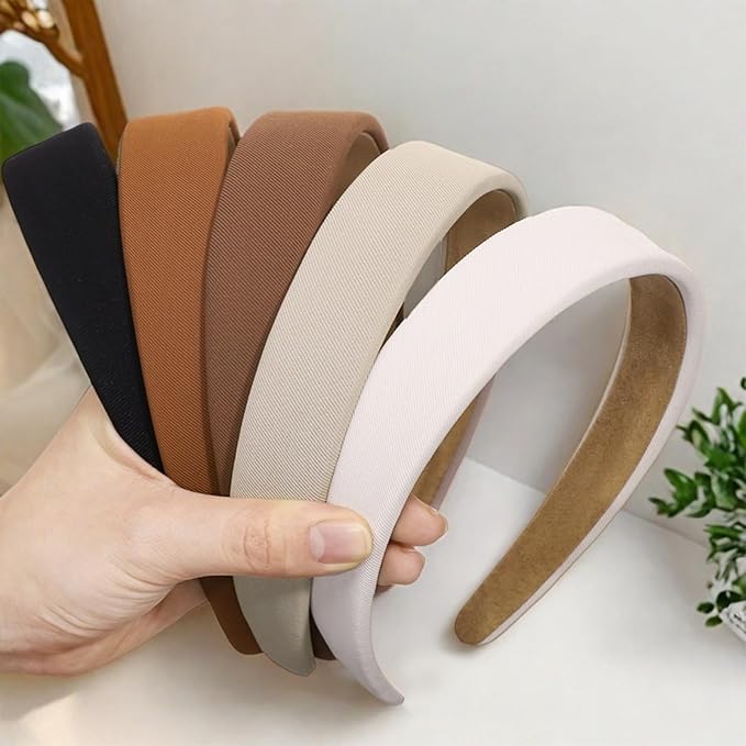 obeoby Trendy Headbands for Vintage Inspired Sundresses, Wide Headband Non Slip Hair Bands Hair Accessories for Mother's Day Gift(5Pcs)