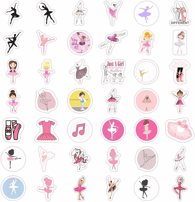 Ballet Stickers - Ballerina Laptop Stickers, Ballet Gifts, Ballerina Party Supplies, Gifts for Women & Men
