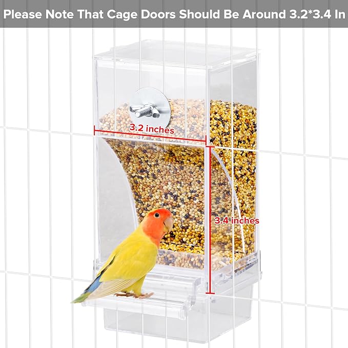 Lemtrflo No Mess Bird Feeder Water Dispenser Set, Automatic Bird Feeder | Parrot, Parakeet Cage Accessories
