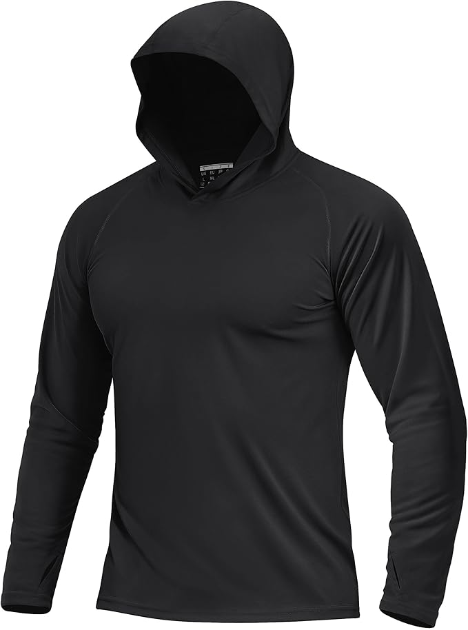 Boladeci Men's UPF 50+ Sun Protection Lightweight Hoodie Shirts Long Sleeve Fishing Shirt SPF UV Hiking Swim