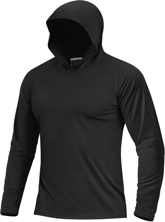 Boladeci Men's UPF 50+ Sun Protection Lightweight Hoodie Shirts Long Sleeve Fishing Shirt SPF UV Hiking Swim