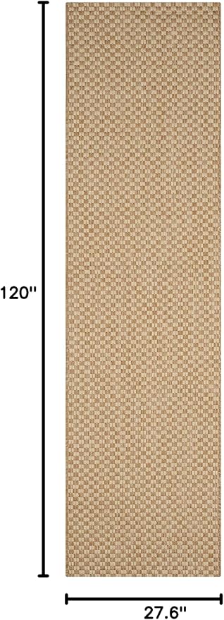SAFAVIEH Washable Rug Outdoor Courtyard Collection - 2'3" x 10' Runner, Natural & Cream, Non-Shedding & Easy Cleaning, Ideal for Patio, Entryway, Mudroom, Hallway, Kitchen (CY8653-03021)