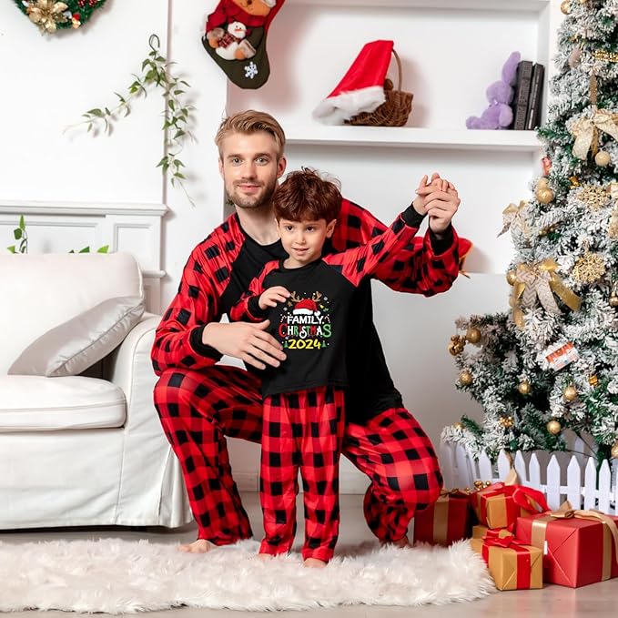 TEERAPHIQUE Christmas Pajamas for Family,Family Holiday Pajamas Matching Sets,Xmas Jammies for Couples