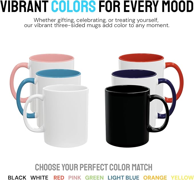 Personalized Coffee Mug – Custom Photo, Text, or Logo Ceramic Mug Tea Cup | Taza Personalizada with Picture or Message | Customized Gift Idea for Men & Women, Mom, Dad, Friends (White/Red-01, 11oz)