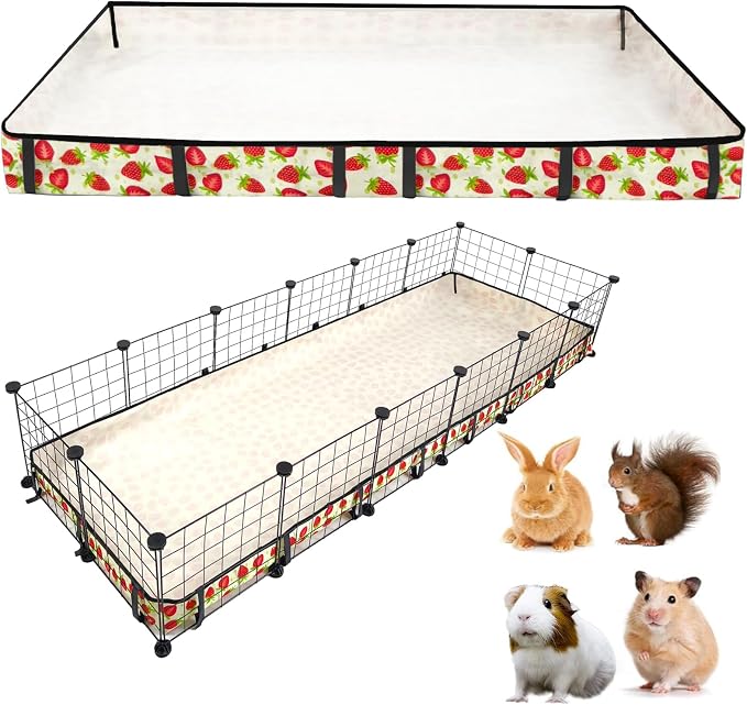 Guinea Pig Cage Liner，Washable Waterproof Oxford Cloth Cage Liners for Small Animals,Hamster Chinchilla Hedgehog Rabbit and Other Small Animals Not Include Cage(24x70 inches)