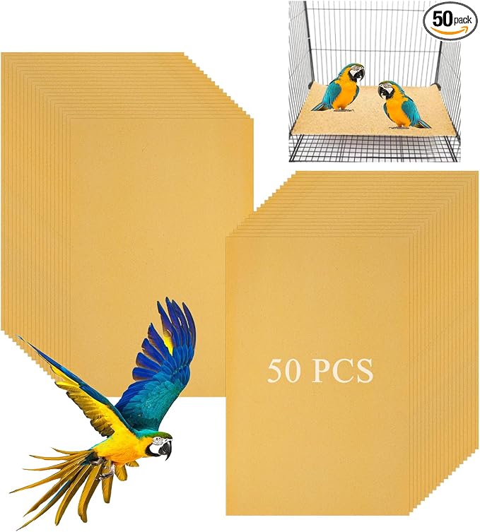 50 PCS Gravel Liner Paper for Bird Cage 11 x 17 Inch Bird Cage Paper Liners Gravel Liner Paper Birdcage Paper Cage Liner for Birdcage Parrots Cockatiels