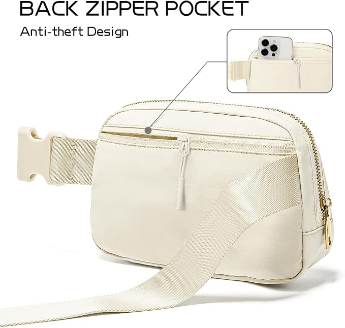 Gitus Gifts for 8 9 10 11 12 Year Old Girls Belt Bag Fanny Pack Crossbody Bags with Initial Letter Patch Cute Stuff Birthday Gifts for Teen Girls Women Personalized Trend Stuff (Ivory-I)