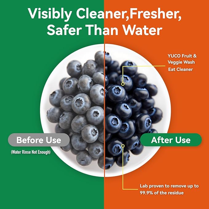 YUCO Fruit and Vegetable Wash Sheets, Easy & Quick Effective Removes Wax,Oil,Dirt,Harmful Chemical Residues from Organic Produce, Allowing Fresh Longer, For Spray Wash and Soak wash, 30 Sheets