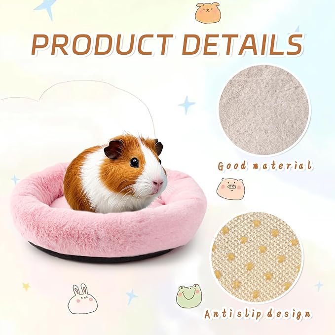 FEBSNOW Guinea Pig Bed, Soft Fleece Hamster Bed for Small Animals | Washable Warm Fleece Material, For Guinea Pigs and Hamsters, Cosy Sleeping and Hiding Spot, Anti-Slip Bottom