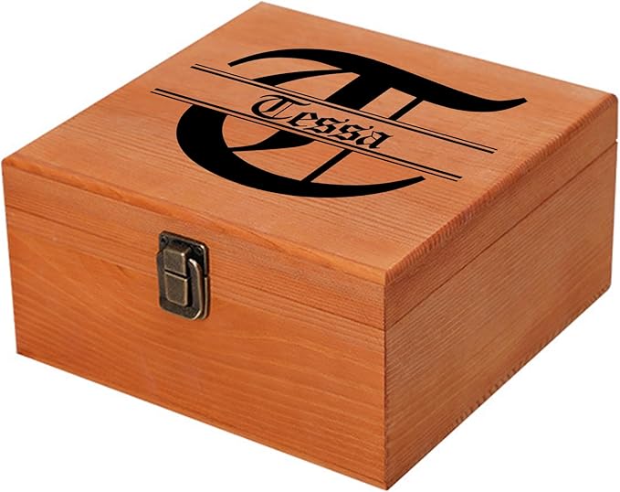 Personalized Keepsake Memory Box Custom Name Wooden Decorative Storage Box with Lids, Christmas Gift Box for Women Men Customized Gifts for Birthday Anniversary Wedding Graduation