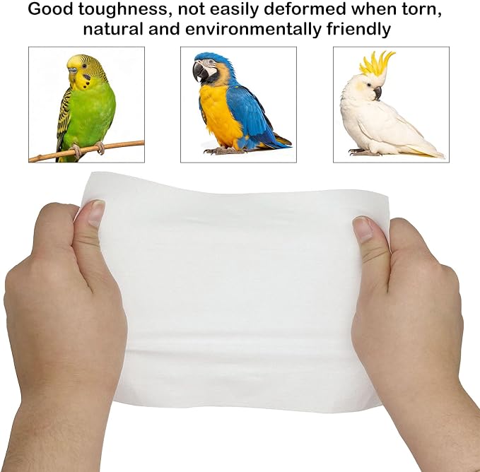 100 Sheets Bird Cage Liner Papers, Disposable Bird Cage Paper Liners, Cuttable Pet Animal Cages Cushion, Precut Absorbent Bird Paper for Bird Parrot Small Animal, 5.9 x 8.66’’