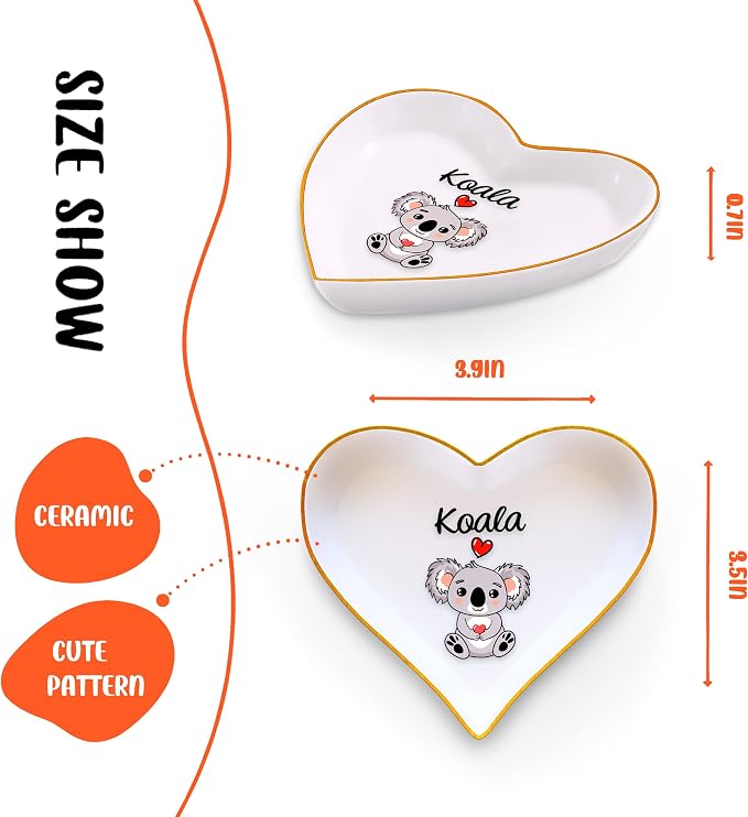 Koala Ring Holder Dish Tray, Gifts For Women Teens Girls, Koala Lovers Themed Stuff Accessories Things Decor Merch, Home Room Ring Earrings Necklace Organizer Holder!