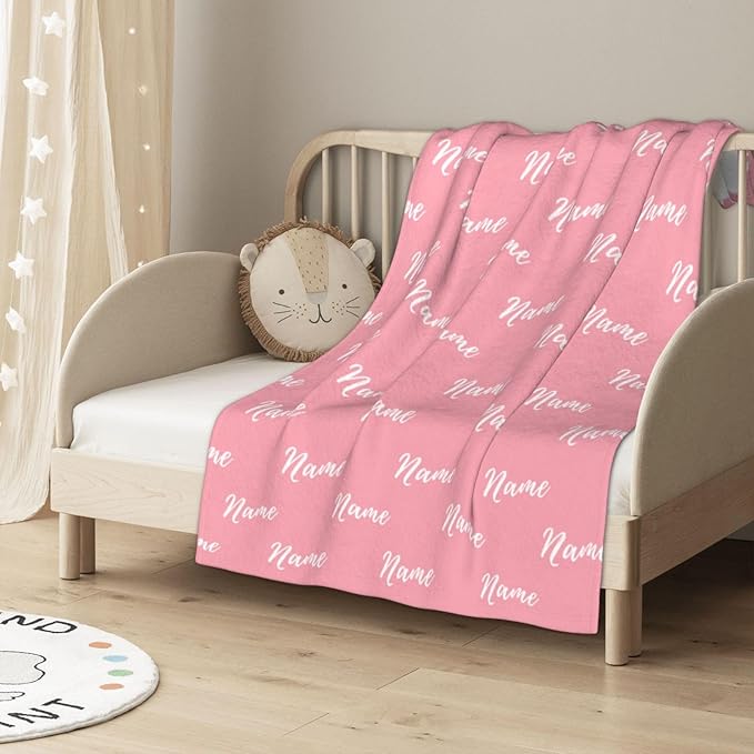 Personalized Baby Blankets for Girls Boys, Custom Baby Blanket with Name, Customized Baby Blanket Gifts for Kids Newborn for Birthday Christmas