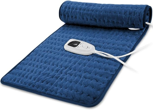 33"X17" Electric Heating pad with 6 Heat Settings, Auto Shut Off, Dry Electric Heating for Back Neck Knee Arms Legs Shoulder Heat Pads for Christmas Birthday Father's Day Mother's Day (Dark Blue)