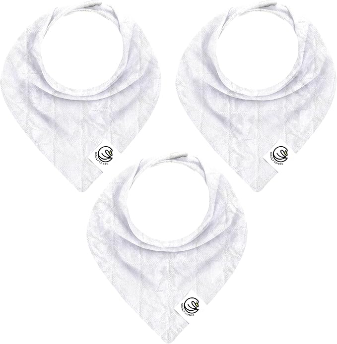 3 Pack Baby Bibs for Boys & Girls | Cotton, Absorbent Drooling & Teething Bib | Thick, Adjustable Snap-on