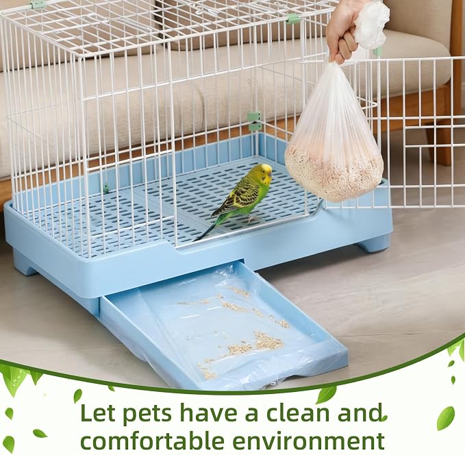 100 Pcs Disposable Bird Cage Liners Bags Accessories,Small Style | Clear Plastic Parakeet Liner Bags, Universal Birdcage Liner Bags for Parakeets, Parrots, Finches, Canaries, Cockatiels
