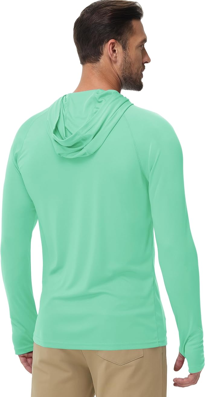 Boladeci Men's UPF 50+ Sun Protection Lightweight Hoodie Shirts Long Sleeve Fishing Shirt SPF UV Hiking Swim