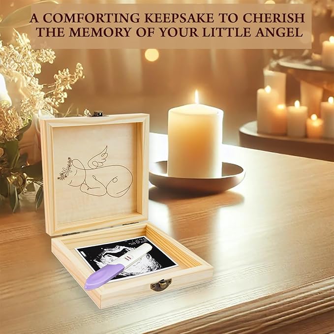 Miscarriage Memory Box, A Heartfelt Sympathy Gift for Mothers Loss of Baby, Premium Wooden Keepsake Box, Remembrance Gifts Miscarriages, Infant Loss Memorial for Moms and Dads