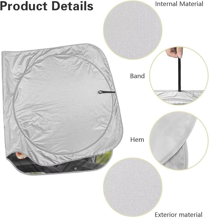 Funny Bears Windshield Sun Shade Foldable Universal Front Windshield Sun Shade with Storage Pouch Reflective Sun Blocker Fit for Most Car Van SUV Truck Car Accessories for Summer