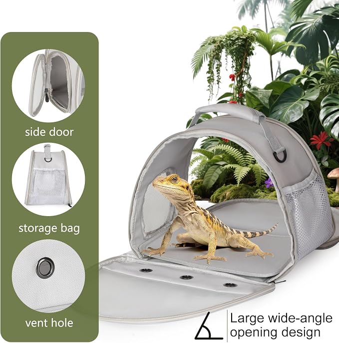 Ventilation Lizard Carrier for Bearded Dragon,Guinea Pig Carrier,Guinea Pig Carrier for 2,Reptile Travel Carrier for Lizards Sugar Glider Hedgehog Rat Parrot Birds,Airline Approved