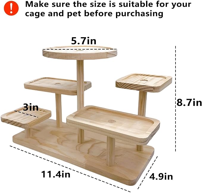 Wood Hamster Platform Rat Climbing Toys for Gerbil Hamster Cage Accessories | Exercise activity playground, Syrian hamster climb stairs, gnawing chewing enrichment toys