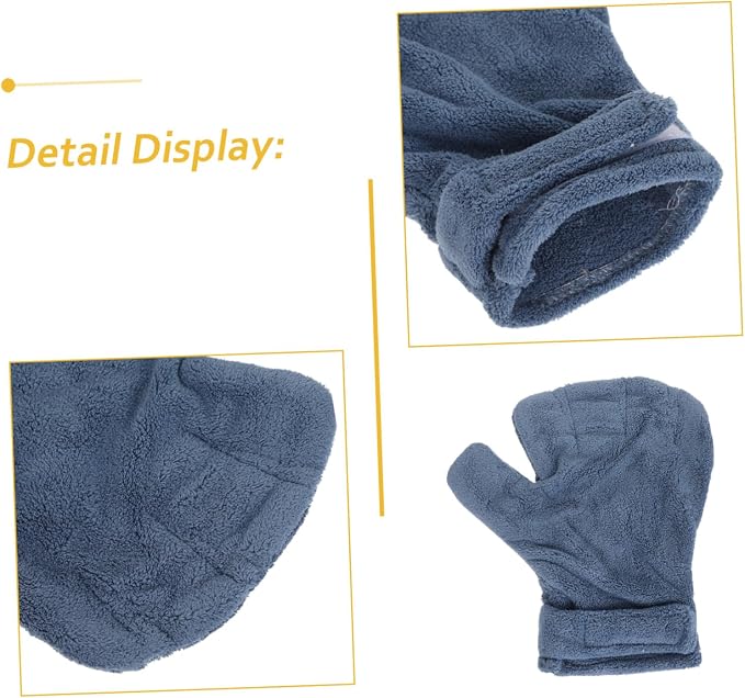 VOSAREA Calming Bite Proof Glove Navy Coral Fleece Small Animal Handling Glove for Chinchilla Ferret Hedgehog Care and Grooming Supplies